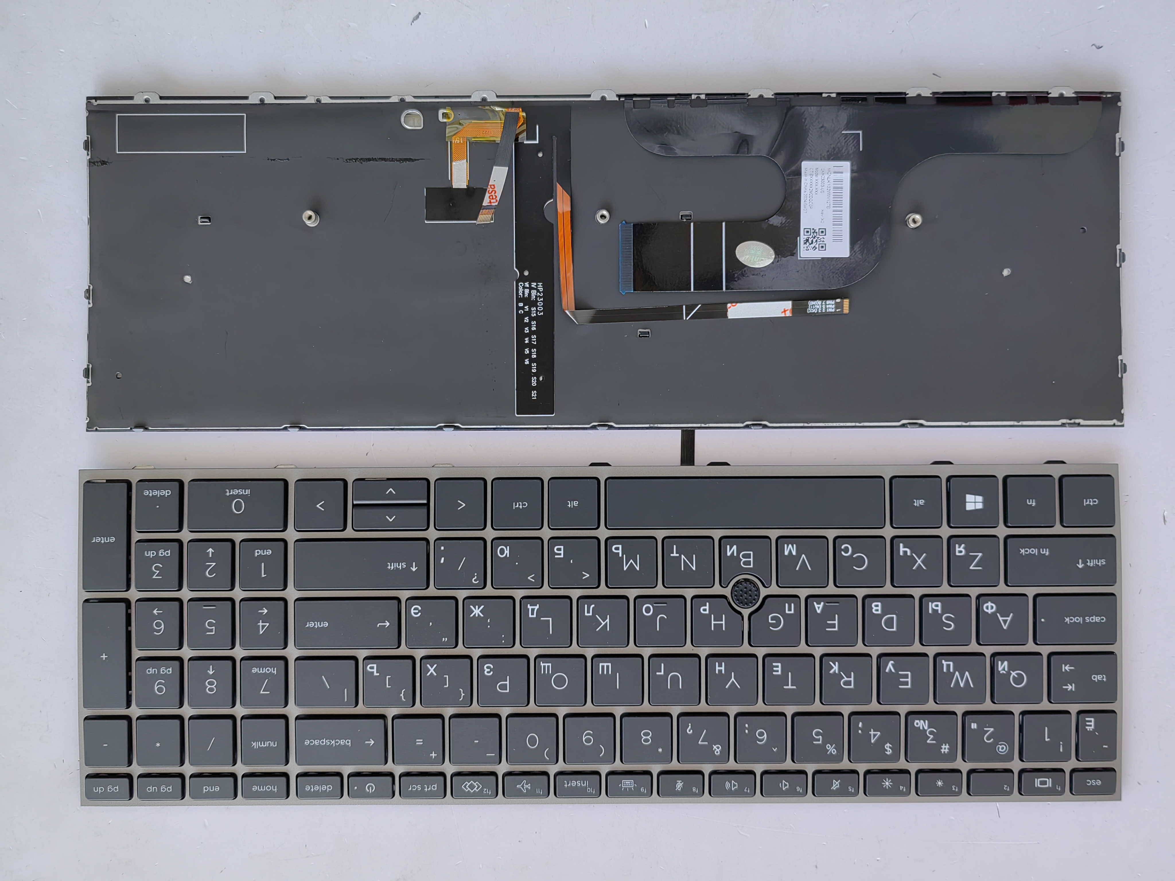 Picture of New Replacement Laptop Keyboard For HP ZBOOK15G7/ZBOOK15G8/ZBOOK Fury 15 G7 G8 SILVER FRAME BLACK With Point Backlit (OEM) RU Layout